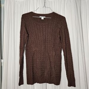 Brown cable knit sweater